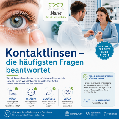 Kontaktlinsen FAQ - Antworten auf Ihre Fragen - Kontaktlinsen FAQ - Häufige Fragen beantwortet | Marle Optik &amp; Akustik