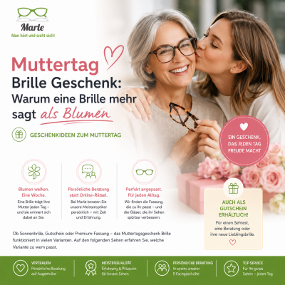 Muttertag Brille Geschenk: Warum eine Brille mehr sagt als Blumen - Muttertag Brille Geschenk: Brillen und Gutscheine bei Marle