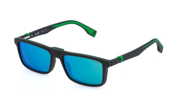 Police Kobri Uk175 - pl.opt.frame+clipon police kids - B81P - Dunkelgrün halbmatt