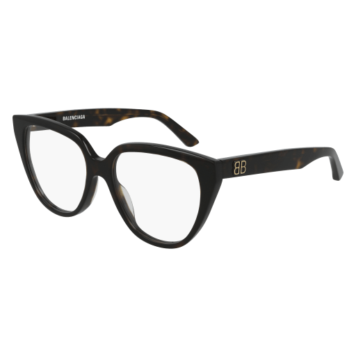 Balenciaga Brillenfassung Woman Cat-Eye Asian Smart Fitting Havanna Ace BB0129O Italy - Farbcode 005
