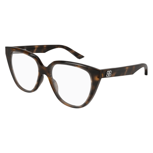 Balenciaga Brillenfassung Woman Cat-Eye Asian Smart Fitting Havanna Ace BB0129O Italy - Farbcode 008