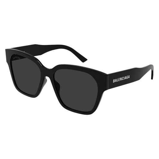 Balenciaga Sonnenbrille Unisex Rechteckig-Quadratisch Asian Fitting Schwarz Ace BB0215SA Italy