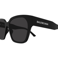 Balenciaga Sonnenbrille Unisex Rechteckig-Quadratisch Asian Fitting Schwarz Ace BB0215SA Italy