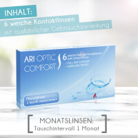 aricona Kontaktlinsen Monatslinsen weich, 6 Stück | BC 8.6 mm | DIA 14.2 | +5.0 Dioptrien - Weiche Kontaktlinsen mit Stärke für den täglichen Gebrauch