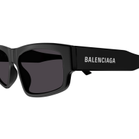 Balenciaga Sonnenbrille Unisex Rechteckig-Quadratisch Asian Smart Fitting Schwarz Rac BB0305S Italy - Farbcode 006