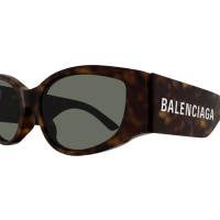 Balenciaga Sonnenbrille Woman Cat-Eye Asian Smart Fitting Havanna Rac BB0258S Italy - Farbcode 008