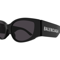 Balenciaga Sonnenbrille Woman Cat-Eye Asian Smart Fitting Schwarz Rac BB0258S Italy
