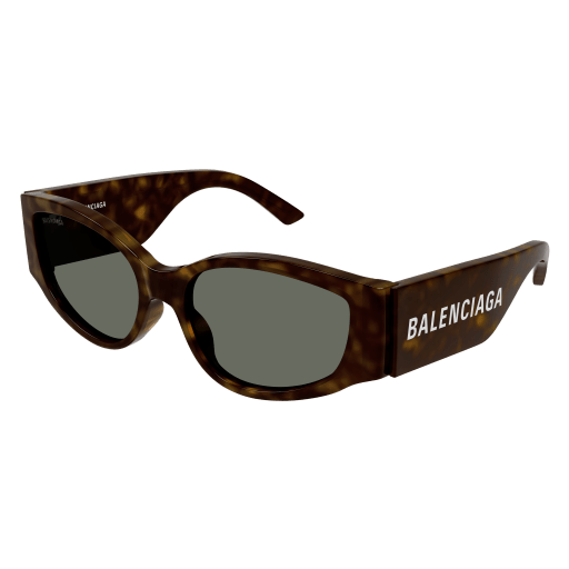 Balenciaga Sonnenbrille Woman Cat-Eye Asian Smart Fitting Havanna Rac BB0258S Italy - Farbcode 002