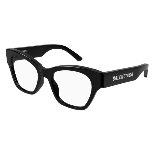 Balenciaga Brillenfassung Woman Cat-Eye Asian Smart Fitting Schwarz Rac BB0263O Italy