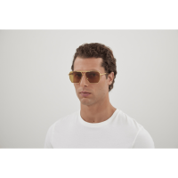 Bottega Veneta Sonnenbrille Man Aviator International Gold Met BV1012S Italy