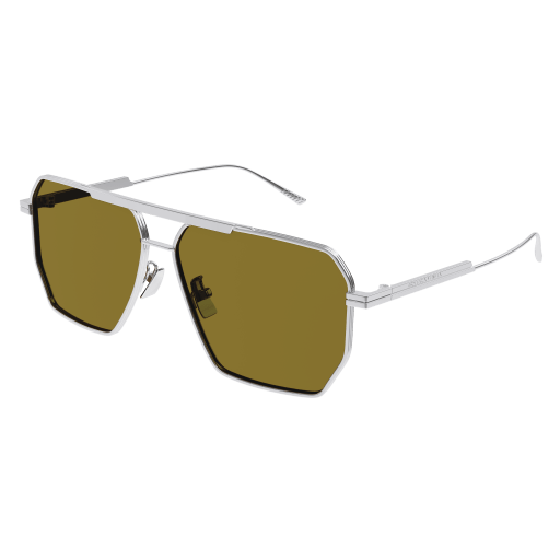 Bottega Veneta Sonnenbrille Man Aviator International Silber Met BV1012S Italy