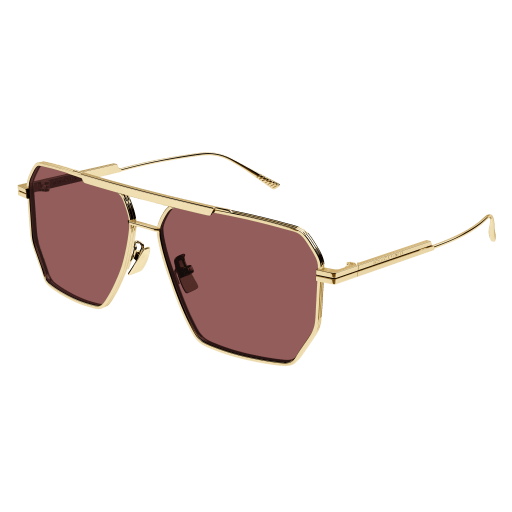 Bottega Veneta Sonnenbrille Man Aviator International Gold Met BV1012S Italy