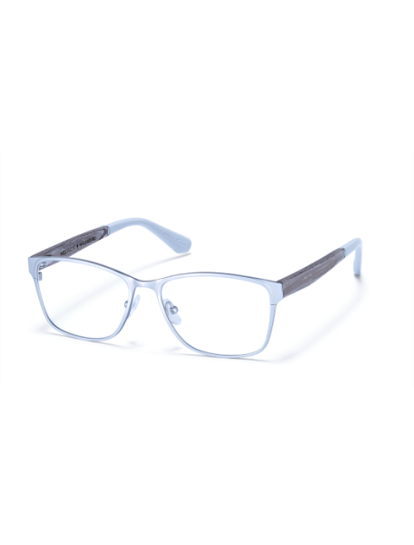 WOODFELLAS Wood/Titanium Optical Wallenburg 10967 Holz/Titan chalk oak/silver matte