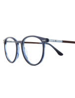 WOODFELLAS Wood/Acetate Optical Point 11037 Holz/Acetat macassar/blue