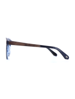 WOODFELLAS Wood/Acetate Optical Drop 11071 Holz/Titan curled/blue