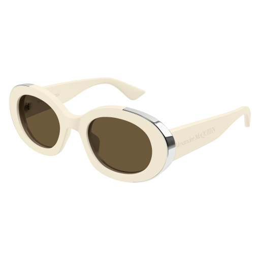Alexander Mcqueen Frau Asian Smart Fitting ELFENBEIN RECYCLED ACETATE AM0445S Italien