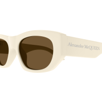 Alexander Mcqueen Unisex Asian Smart Fitting ELFENBEIN RECYCLED ACETATE AM0450S Italien