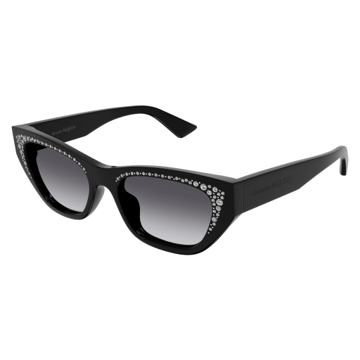 Alexander Mcqueen Frau Asian Smart Fitting SCHWARZ RECYCLED ACETATE AM0465S Italien