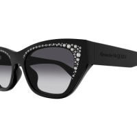 Alexander Mcqueen Frau Asian Smart Fitting SCHWARZ RECYCLED ACETATE AM0465S Italien