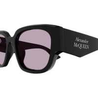 Alexander Mcqueen Frau Asian Smart Fitting SCHWARZ RECYCLED ACETATE AM0468S Italien - Farbcode 003