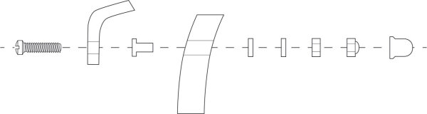 Bohrbrillenschrauben Neusilber Silber 15,00 mm