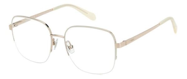 Fossilfos 7163/G Frauen Halbrandfassung 1GD-Braun Weiss